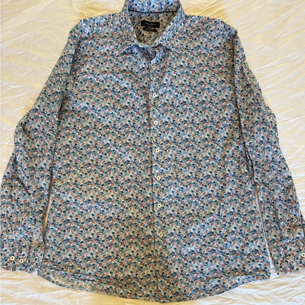 Bugatchi shaped fit comfort stretch men’s button front
